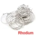 Vue détaillée d'anneaux de verre à vin ronds rhodiés de 20-35mm pour bijoux DIY - K Blanc/Argent