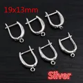 Crochets de boucles d'oreilles en cuivre argenté 19x13mm avec boucle pour bijoux DIY - Modèle 1-19x13mm / Argent