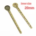 Antique bronze alloy bookmark ruler with 20mm round tray and hollow bird charm - Retro Bronze Hollow Bird Style (A5-22)