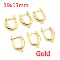 Crochets d'oreilles en cuivre doré en forme de U 19x13mm avec boucles pour bijoux DIY - Modèle 1-19x13mm / Or