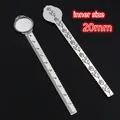 Vintage silver alloy bookmark ruler set with 20mm round tray and rose relief carving - Retro Silver Rose Relief Style (C4-47)