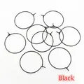 Set of 10 black round iron wine glass charm rings for DIY jewelry making accessories - 40mm / Black
