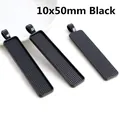 Drie rechthoekige 10x50mm zwarte legering hanger dienblad bases voor DIY sieraden - 10x50 / Zwart