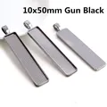 Rechthoekige hangerbakjes van legering in gun black voor DIY-sieraden, 10x50 mm groot - 10x50 / Gunmetal