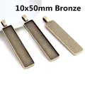 Drie bronzen rechthoekige 10x50mm legering hangers voor DIY sieraden maken en hobby - 10x50 / Brons