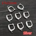 Dormeuses en U argentées de 17x11mm avec boucles de suspension pour bijoux DIY - Modèle 2-17x11mm / Argent