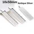 Antiek zilveren rechthoekige 10x50mm hangerzettingen voor DIY-sieraden maken - 10x50 / Antiek Zilver