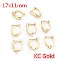 Crochets de boucles d'oreilles DIY en forme de U dorés KC avec boucles, 17x11mm - Modèle 2-17x11mm / Or KC