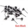 Clous d'oreilles boules noir fusil avec anneau pour création de bijoux DIY en gros - Métal canon