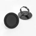 DIY jewelry 20mm round black matte alloy ring base with adjustable band for craft - Matte Black Woven Edge Style (K3-34)