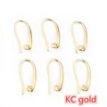Detail of six KC gold plated French ear wire hooks for DIY jewelry making accessories - Style 2 / KC Gold