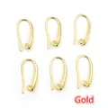Detail of 20x11mm gold-plated copper earring hooks with jump rings for jewelry making - Style 2 / Gold
