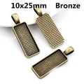 Rechthoekig bronzen hangertrays 10x25mm voor DIY sieraden maken en creatief knutselen - 10x25 / Brons