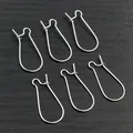 Bulk pack of 100 pieces bright silver kidney ear wires for jewelry making and DIY crafts - 24x11mm / Silver