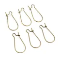Antique bronze kidney earring hooks for DIY jewelry making in a set of six pieces - 24x11mm / Antique Bronze