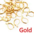Golden lever back earring hooks for DIY jewelry making with open loop attachment - Gold