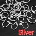 Polished silver lever-back earring hooks for DIY jewelry making in bulk quantity - Silver
