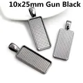 Rechthoekige 10x25mm gun black hangers voor het maken van DIY sieraden - 10x25 / Gunmetal