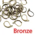 Bulk bronze lever-back earring hooks with spring closure for DIY jewelry making - Antique Bronze