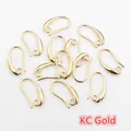 Polished KC Gold copper ear hooks for DIY earring making with circular loop connector - 19x10mm / KC Gold