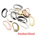 Assorted mixed color copper earring hooks for DIY jewelry making in various metal finishes - 19x10mm / Random Mixed