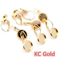 KC Gold leverback ear hooks with round tray base for DIY jewelry making accessories - KC Gold