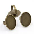 Three bronze oval 18x25mm adjustable DIY ring base settings for jewelry making - Bronze Simple Oval (J4-17)