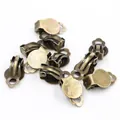 Eco-friendly 10mm flat base bronze clip-on earring converters for DIY jewelry making - Antique Bronze