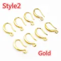 Style2 vergoldete Kupfer-Ohrhaken für DIY-Ohrringe, Schmuckherstellung, 8 Stück - Mit Zirkon besetzter Tropfenstil (L3-40AE7-37) / Gold