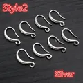 Style 2 versilberte Kupfer-Ohrhaken mit Zirkon-Akzenten für DIY-Schmuckherstellung - Mit Zirkon besetzter Tropfenstil (L3-40AE7-37) / Silber