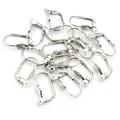 Bulk set of silver lever-back earring hooks made of high-quality copper for jewelry DIY - White K/Silver