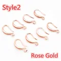 8er Set rosévergoldete U-Ohrhaken mit funkelnden Zirkonsteinen für DIY-Schmuck - Mit Zirkon besetzter Tropfenstil (L3-40AE7-37) / Roségold