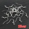 Silver earring hooks with beads for DIY jewelry making bulk pack 100 pieces - 19x18mm (100 Pieces/Pack) / Silver