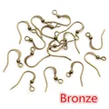 DIY jewelry making supplies: Bronze metal ear hooks with beads for earring crafting - 19x18mm (100 Pieces/Pack) / Antique Bronze