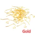 Macro shot of 21x16mm gold-plated S-shape ball head ear hooks for jewelry making - 100 Pcs/Pack (21x16mm) / Gold
