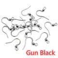 Gun Black fish hook earrings with beads and loops for DIY jewelry making - 19x18mm (100 Pieces/Pack) / Gunmetal