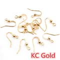 DIY jewelry earring hooks in KC Gold finish with metal beads for handmade crafting - 19x18mm (100 Pieces/Pack) / KC Gold