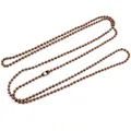 65cm colorful bead chain necklace with connector in antique bronze metal finish - 1.5mm / Coffee