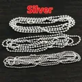 Three pieces of 65-70cm silver ball chains with connectors for DIY jewelry making - 1.5mm / Silver