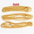 Golden plated metal ball chain with secure connector clasp for DIY necklaces and crafts - 1.5mm / Gold