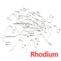 Bulk pack of rhodium plated S-shaped earring hooks for DIY jewelry making accessories - 100 Pcs/Pack (21x16mm) / White K/Silver