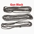 Τρεις μεταλλικές αλυσίδες με μπίλιες gun black με κουμπώματα για DIY κοσμήματα - Γκρι μεταλλικό