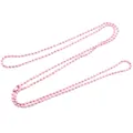 DIY jewelry 65cm pink metallic bead chain necklace with secure snap clasp accessory - Pink