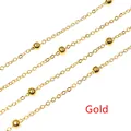Golden satellite chain with 3.5mm beads for DIY hair ornaments and jewelry making - Gold