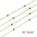 Detailed close-up of 3.5mm KC Gold beaded tassel chains for DIY jewelry making - KC Gold
