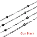 Macro shot of 3.5mm gun black bead chains for DIY jewelry making and hair accessories - Gunmetal