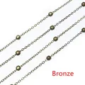 Retro 3.5mm bronze beaded fringe chain for DIY ancient style hairpins and jewelry making - Antique Bronze