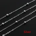 Macro view of 3.5mm silver bead chain with delicate metal links for DIY hair accessories - Silver