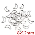 Macro detail of 8x12mm crescent moon stainless steel jewelry pendant for DIY craft - Moon Shape - Silver (8x12mm) / Pack of 20