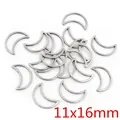 Silver crescent moon stainless steel frame pendants for DIY jewelry making 11x16mm - Moon Shape - Silver (11x16mm) / Pack of 20